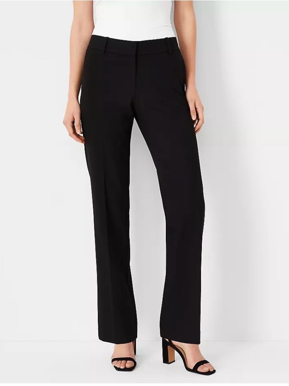 Anne Taylor The Straight Pant in Seasonless Stretch Black Size 16P